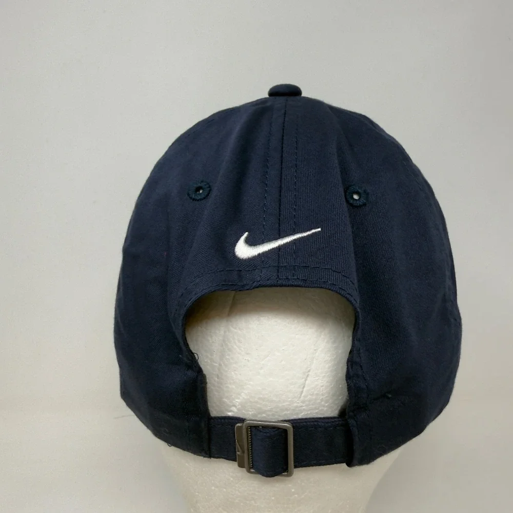Nike Heritage86 Navy‎ Blue Adjustable Strapback Hat Orange Logo Swoosh